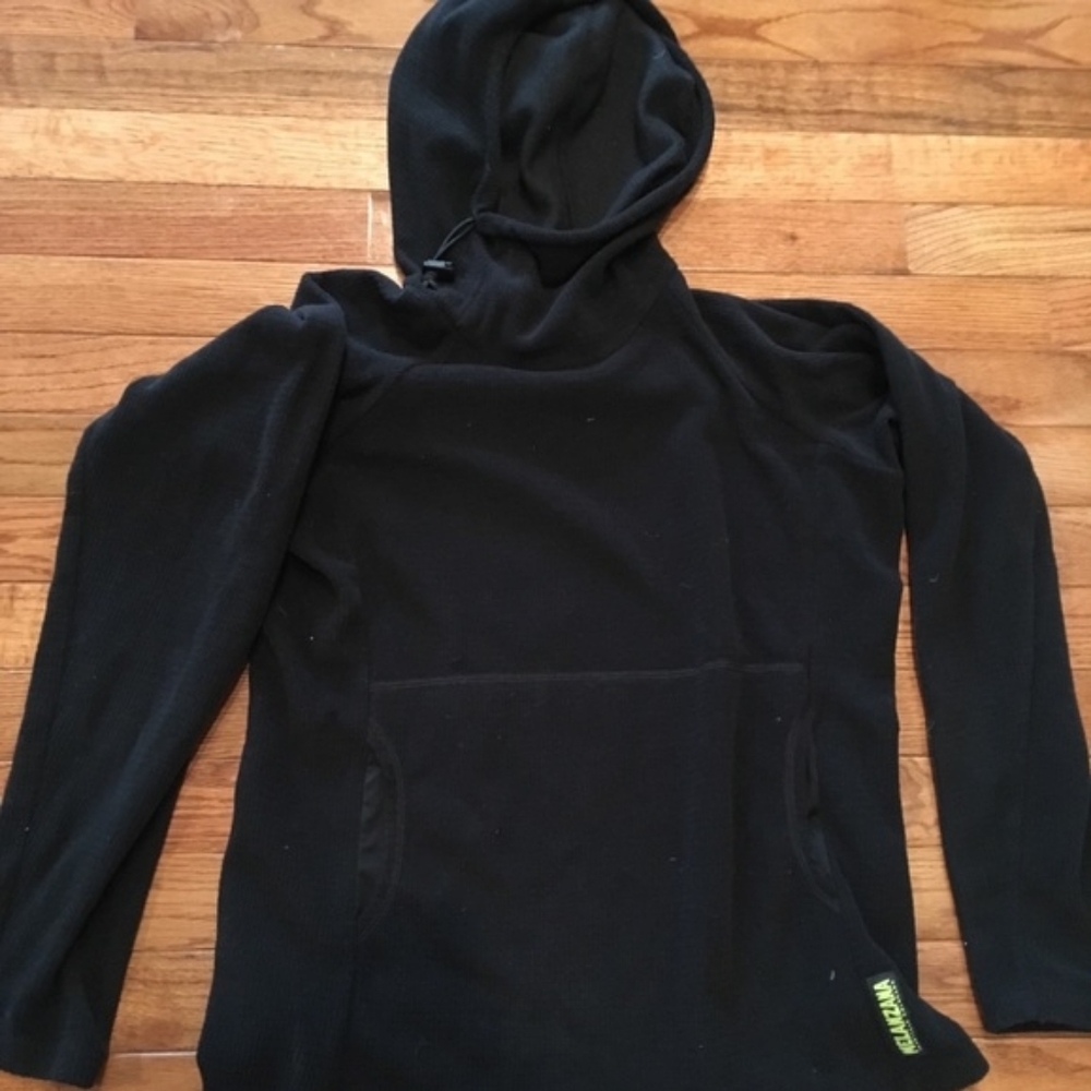 Black melanzana microgrid hoodie
